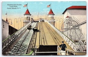 Shooting The Chutes Luna Park Coney Island New York Hrecreational Place Postcard