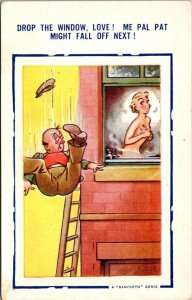 Bamforth Humour Drop The Window Love Me Pal Pat Might Fall Off Next