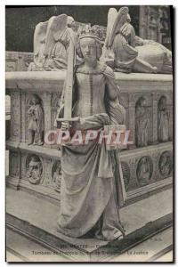 Postcard Old Death Nantes Cathedral Tomb of Francis II Duke of Brittany Justice