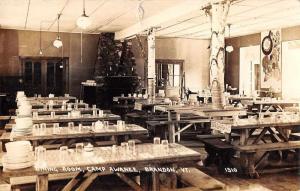 Brandon Vermont Camp Awanee Dining Room Real Photo Postcard JC932668