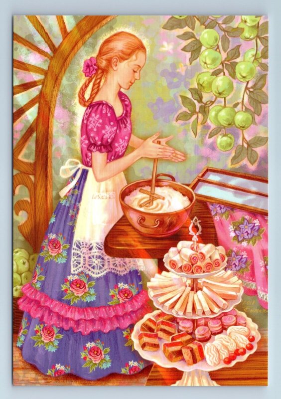 PRETTY GIRL cooking Marshmallow Sweets Kitchen by Sitaya New Unposted Postcard