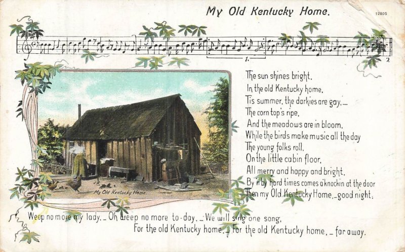 Vintage 1907-1915 My Old Kentucky Home Postcard Wrenn & King Lexington KY