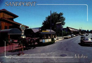 Idaho Sandpoint Horse Drawn Trolley On First Avenue