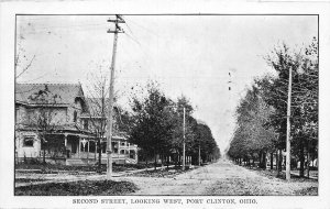 J63/ Port Clinton Ohio Postcard c1910 Second Street West Homes  409