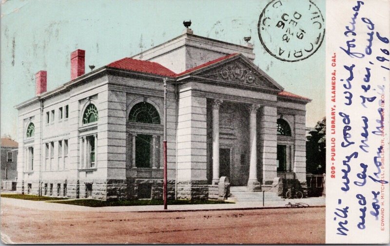 Almeda CA Public Library California USA c1906 Edward Mitchell Postcard H42