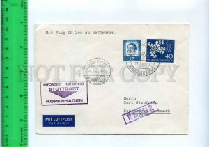 254969 GERMANY LUFTHANSA Stuttgart Copenhagen LH200 First flight 1962 postmark