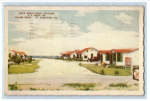 1942 Lew's Ocean Front Cottages Route 160 St. Augustine Florida FL Postcard