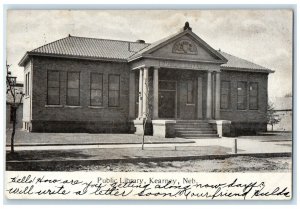 1908 Public Library Building Kearney Newark Nebraska NE Posted Antique Postcard