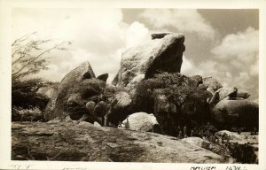 aruba, N.W.I., Rock Formation (1940s) RPPC Postcard