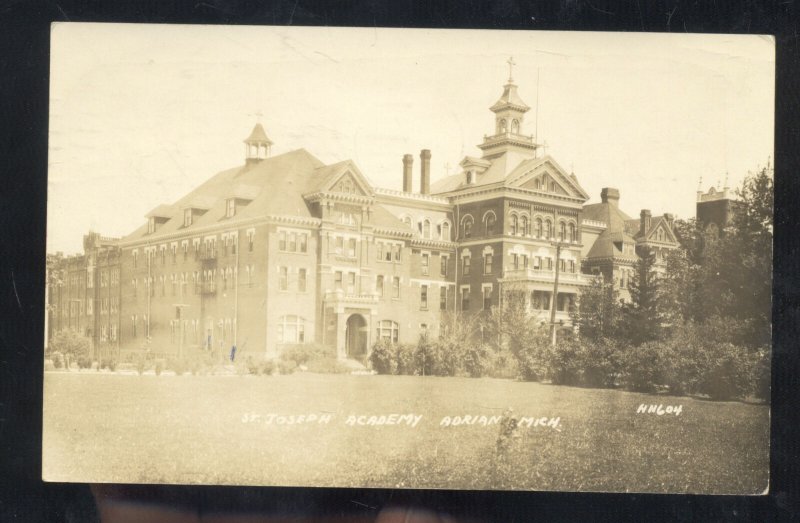 RPPC ADRIAN MICHIGAN ST. JOSEPH ACADEMY SCHELL CITY MO. REAL PHOTO POSTCARD