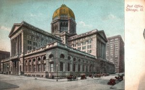 Vintage Postcard 1905 Post Office Historical Building Landmark Chicago Illinois