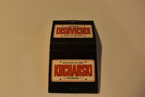 Kucharski Secretary of State Republican 1972 Matchbook Cover