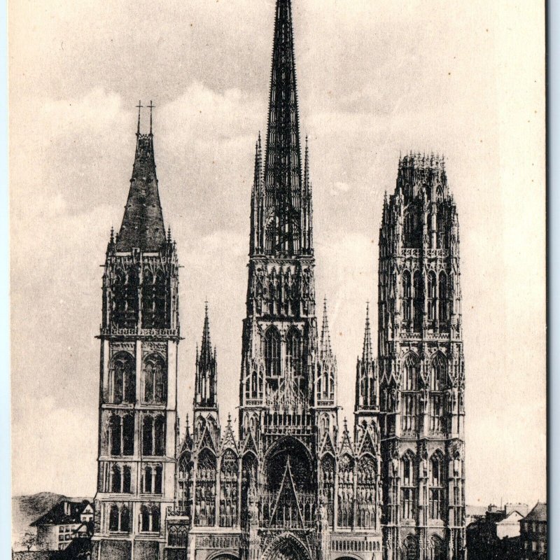 c1920s Normandy, France Notre-Dame Rouen Cathedral Postcard Catholic Church A70