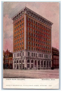 Winnipeg Manitoba Canada Postcard Union Bank Building c1910 Antique