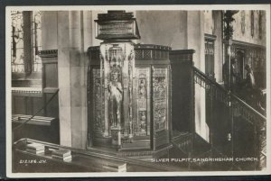 Norfolk Postcard - Silver Pulpit, Sandringham Church    T2982