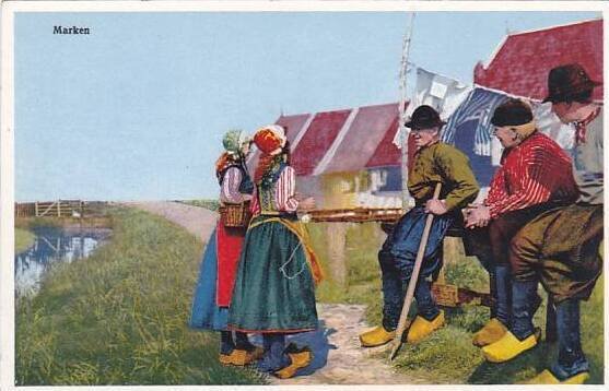 Netherlands Marken Young Locals In Local Costume