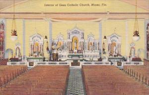 Florida Miami Interior Of Gesu Catholic Church Curteich