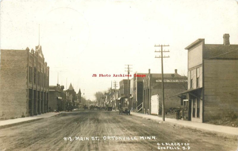 MN, Ortonville, Minnesota, RPPC, Main Street, Business Section, CC Slack Photo