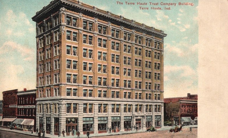 Vintage Postcard Terre Haute Trust Company Building Landmark Terre Haute Indiana