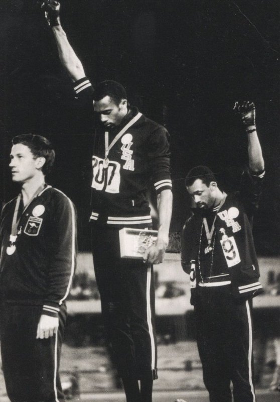 Black Power Salute Mexico 1968 Olympic Games Postcard