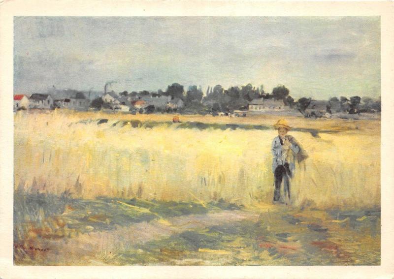 BR6408 Berthe Morisot Le Champ de ble  painting postcard art