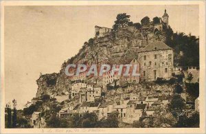 Old Postcard Rocamadour seen Roc de la Vallee