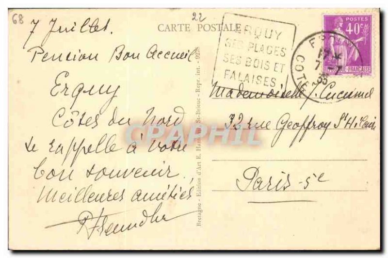 Old Postcard Erquy Port Mole