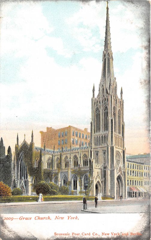 New York City NY c1906 Postcard Grace Church 