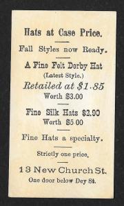 VICTORIAN TRADE CARDS (2) Hats & Linen Collars