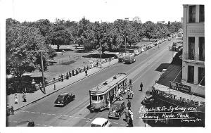 Sydney Australia Street View Trolley Old Cars Real Photo RPPC Postcard