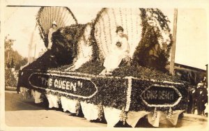 RPPC, Real Photo, Flower Parade Float, The Queen, Long Beach, CA, Old Post Card