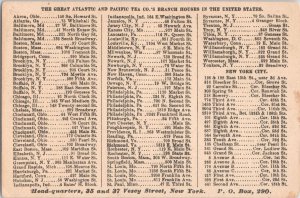 Victorian Trade Card - The Great Atlantic & Pacific Tea Company - New York