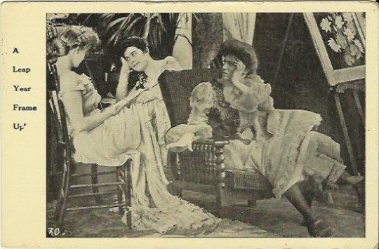 Rare Leap Year Antique Postcard A Leap Year Frame Up A group of Women plotting