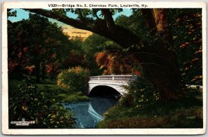 1933 Bridge number 5 Cherokee Park Louisville Kentucky KY Posted Postcard