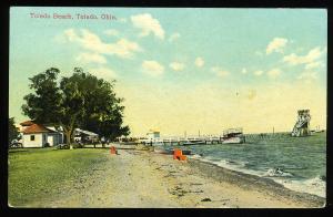 OHIO POSTCARD: DIVING PLATFORM, TOLEDO BEACH, TOLEDO, OHIO