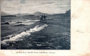 VINTAGE POSTCARD ROLLING SURF AT BROOK'S POINT LAKE MEMPHREMAGOG VERMONT 1905