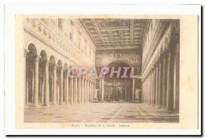 Italy Italia Roma Old Postcard Basilica di S Paolo Interno