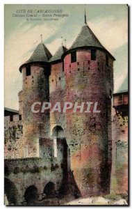 Old Postcard Cite De Carcassonne Chateau Comtal Main Entree