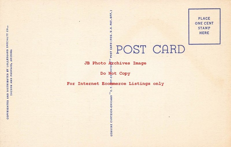 Curt Teich Linen Map Postcard, Arizona National Monuments