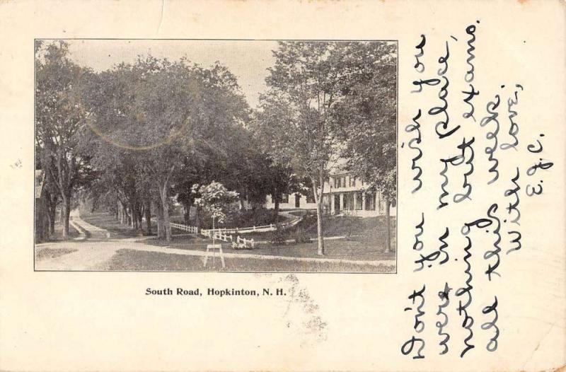 Hopkinton New Hampshire South Road Street Scene Antique Postcard K97078