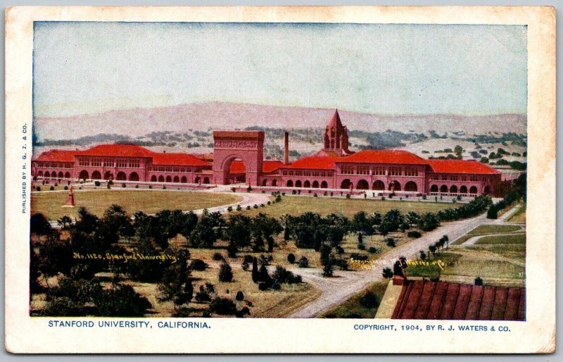 Palo Alto California 1907 Postcard Stanford University note in Chinese on back