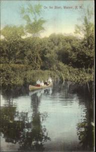 Warner NH Canoe Canoeing c1910 Postcard