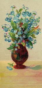 Lot of 2 1880's Lovely Flowers in Fab Vases Victorian Trade Cards P76