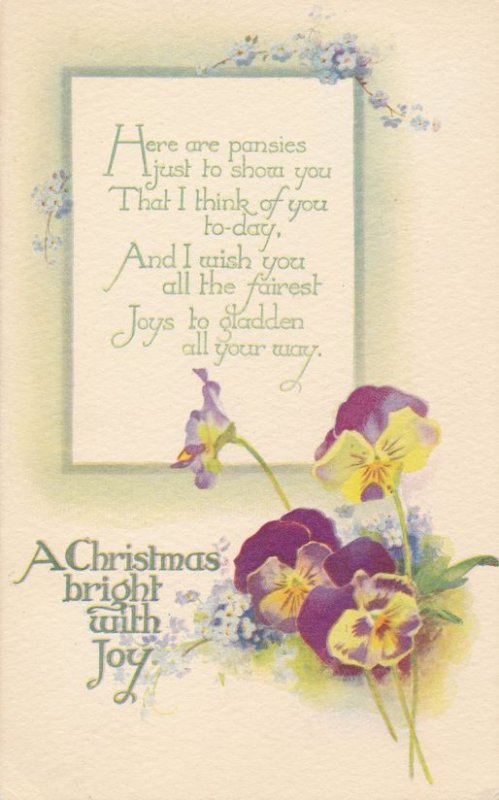 Christmas Greetings - Pansies Bright with Joy - DB - Tuck