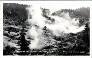 RPPC LASSEN NATIONAL PARK, CA California ~ BUMPASS HELL c1940s Eastman Postcard 