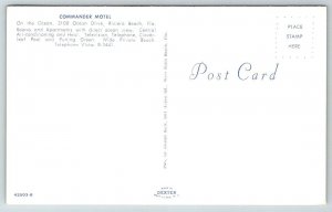 Riviera Beach  Florida  Commander Motel   Postcard