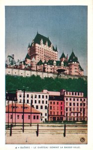Vintage Postcard Castle Le Chateau Domine La Basse-Ville Quebec Canada CAN