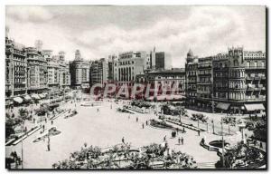 Old Postcard Valencia Plaza del Caudillo