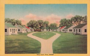 circa 1940's Perry Court Motel Georgia Postcard 2T7-147