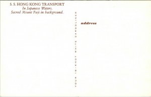 Postcard S.S. Hong Kong Transport~133817